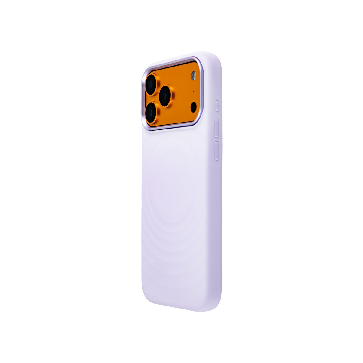Rear view of the lavender WaveSilk silicone case for iPhone 18 Pro Max